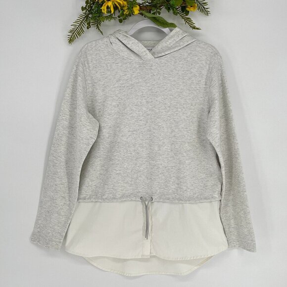 Athleta Gallery Hoodie Womens M Heather Grey Active Top Athleisure Long Sleeves - Picture 3 of 9